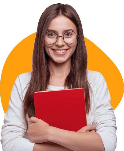 A girl with notebooks.