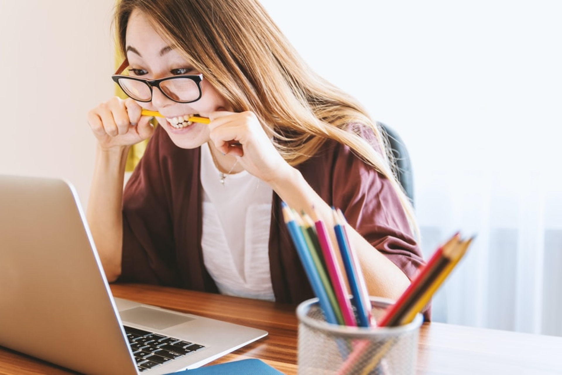 girl with a laptop